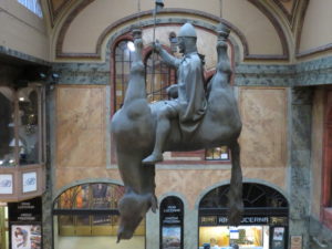 King Wenceslas riding an upside-down dead horse, Prague