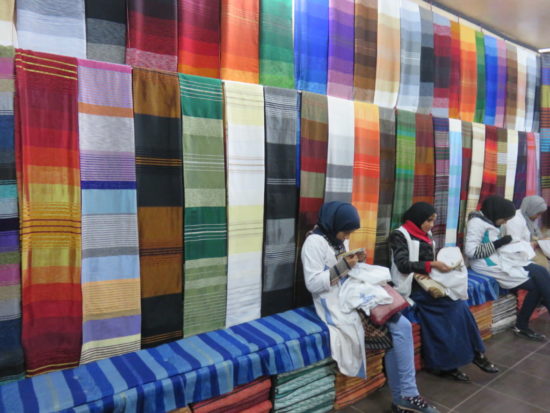 Ouarzazate local textile store, Morocco