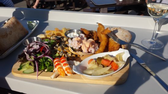 Seafood Platter at Gee Whites, Swanage. Exploring the Jurassic Coastline of Dorset England