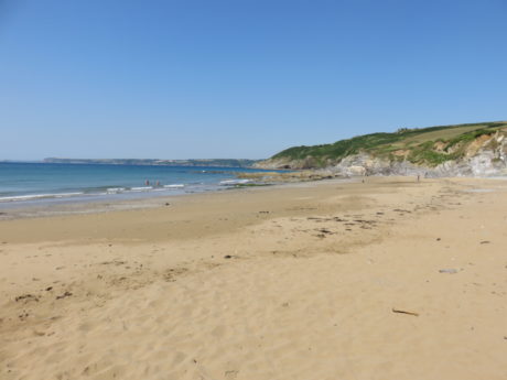 Hemmick beach, Roseland Heritage Coastline Peninsula. Self-Drive Itinerary Around the Coast of Cornwall England