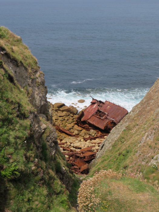 RMS Mülheim shipwreck from 2003. Self-Drive Itinerary Around the Coast of Cornwall England
