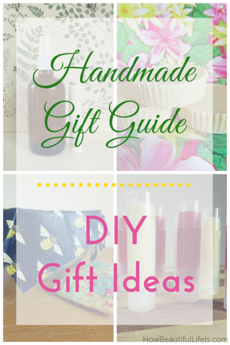 Create personal and thoughtful homemade gifts for your friends and family. Use this list of handmade gift ideas to inspire you to create DIY gifts. #handmade #homemade #gifts