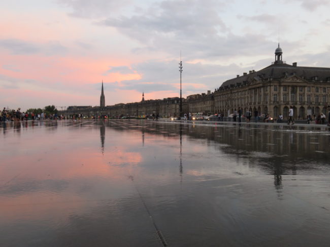 Place de la Bourse in the evening sunset. The ultimate guide to exploring Bordeaux France #france #francetravel #bordeaux
