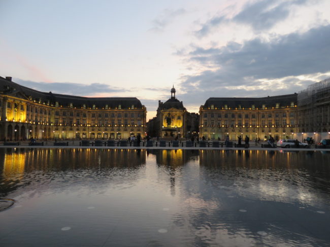 Place de la Bourse in the evening. The ultimate guide to exploring Bordeaux France #france #francetravel #bordeaux