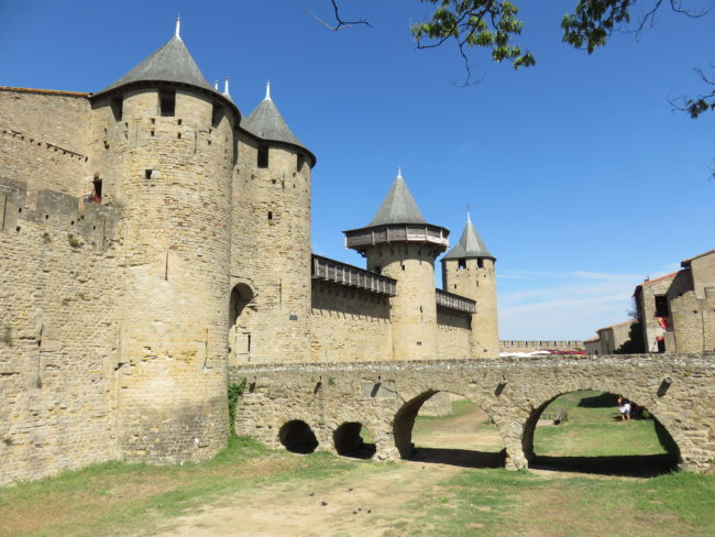 Porte Narbonnaise entrance to the medieval citadel. Day Trip to Carcassonne Medieval Citadel and Castle #france #francetravel #carcassonne