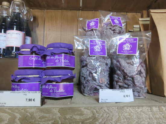 Violet flavoured goods in tourist stores.. What to see and do in Toulouse France #france #francetravel #toulouse