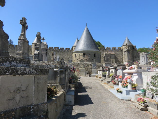 Cimetière de la Cité Carcassonne. Day Trip to Carcassonne Medieval Citadel and Castle #france #francetravel #carcassonne