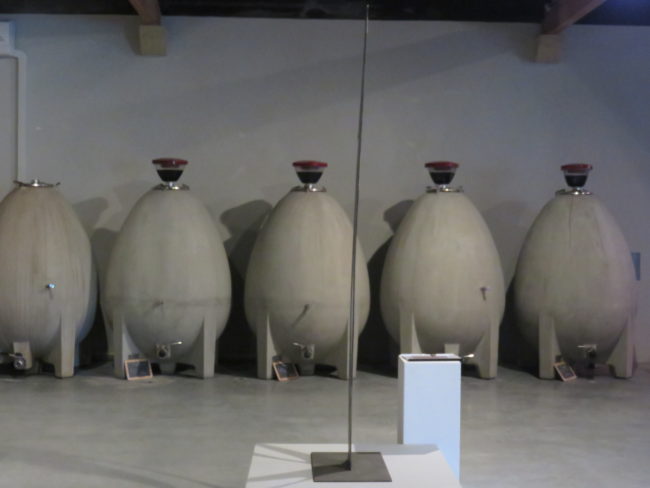 Nomblot egg tanks at Château Marquis de Terme. Wine tour of the Medoc region Bordeaux #france #francetravel #winetour