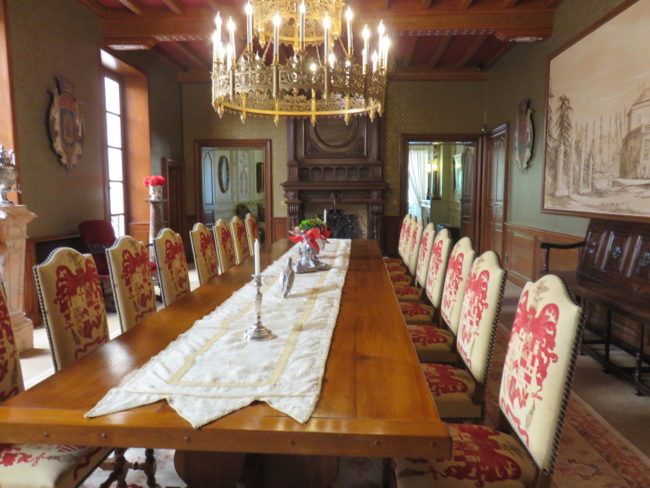 Dining room inside Château La Tour Carnet. Wine tour of the Medoc region Bordeaux #france #francetravel #winetour