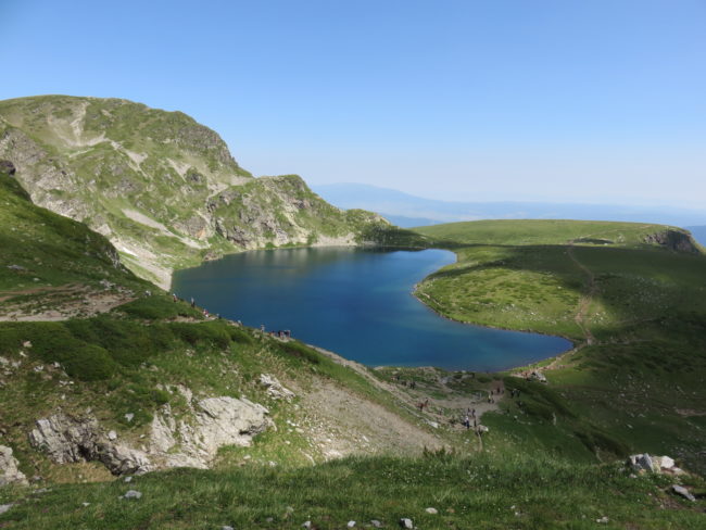 Overlooking Kidney Lake. A Guide to Hiking Bulgaria's 7 Rila Lakes Trail in the Rila Mountains #bulgaria #hiking
