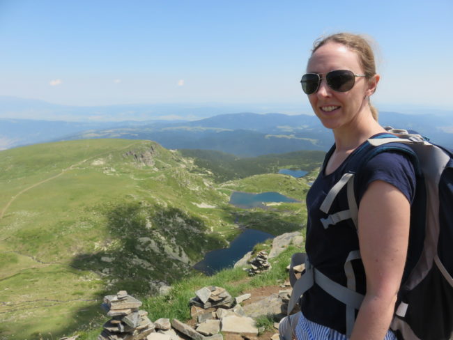 Looking down over the 3 lower lakes. A Guide to Hiking Bulgaria's 7 Rila Lakes Trail in the Rila Mountains #bulgaria #hiking