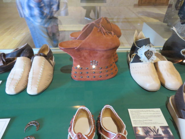 Historic platform shoes at Bauska Castle. A Guide to Visiting Bauska Castle and Rundale Palace in #latvia