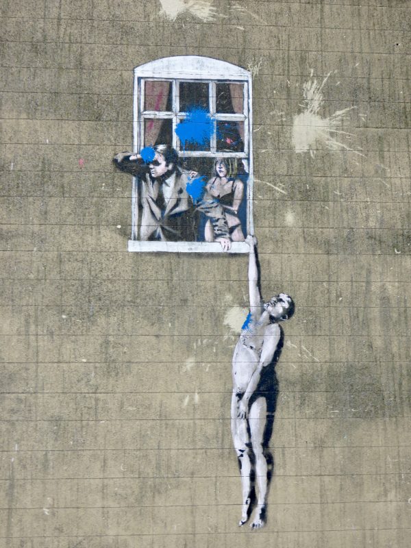 Well Hung Lover, Banksy Artwork. How to spend a weekend in Bristol #bristol