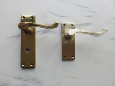 Restoring brass door handles