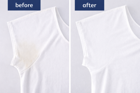 T-shirt before and after deep soak and wash